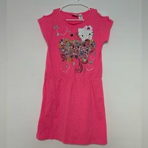 Hello Kitty Girls Graphic Pink Shoulder Cutout Dress XL(14/16)